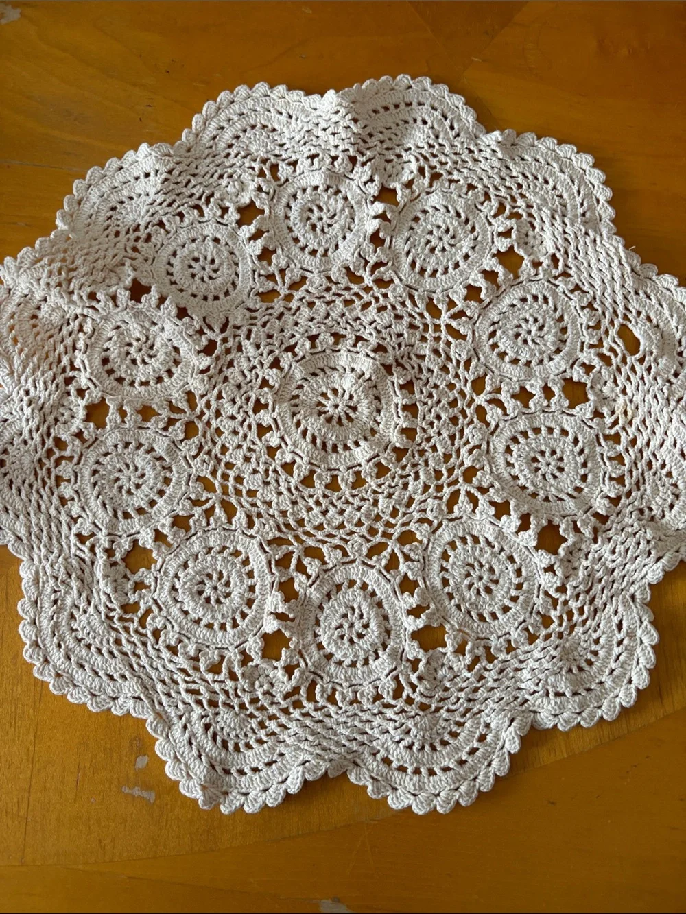 Handcrafted Cream Crochet Table Doily